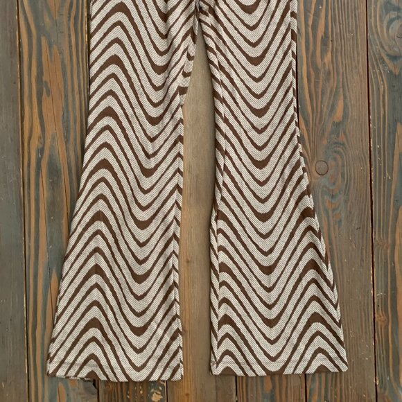 Urban Outfitters Wavy Pattern Kick Flare Pants - Picture 1 of 5